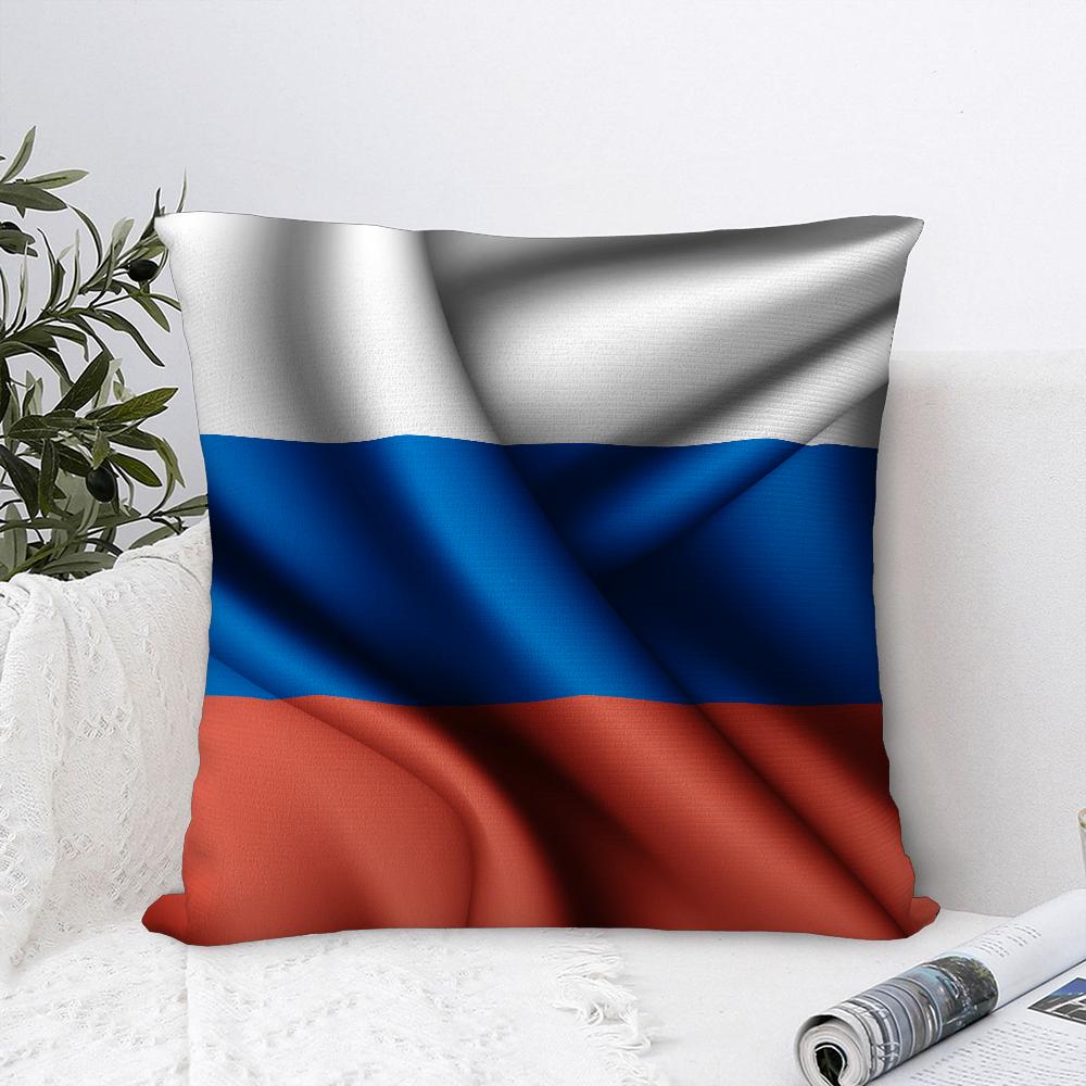 Russia Flag Print Pillow Case Sofa Decorative Home Double-sided Print Plush Square Throw Pillow Covers Cushion Decor Cover