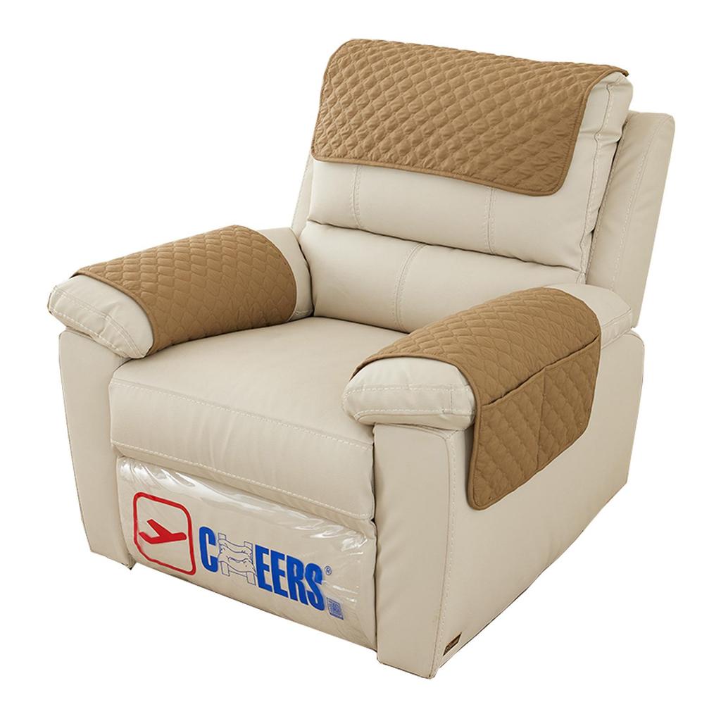 Dreiteilige Sofagarnitur: Armlehnenbezug, Kopfstützenkissenbezug & Armlehnenbezug mit Taschen