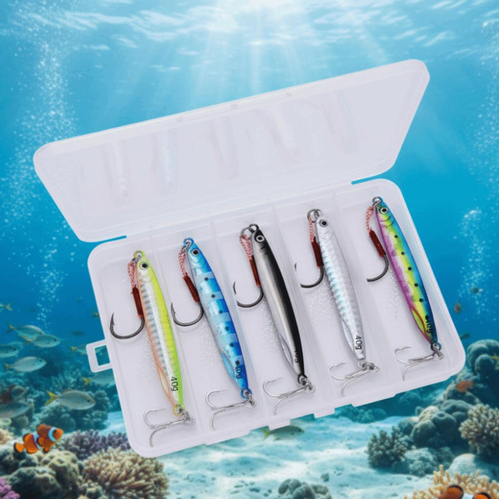 5pcs/box 40g Artificial Fishing Bait Set With Box Fishing Lures Kit  Fishing Tool