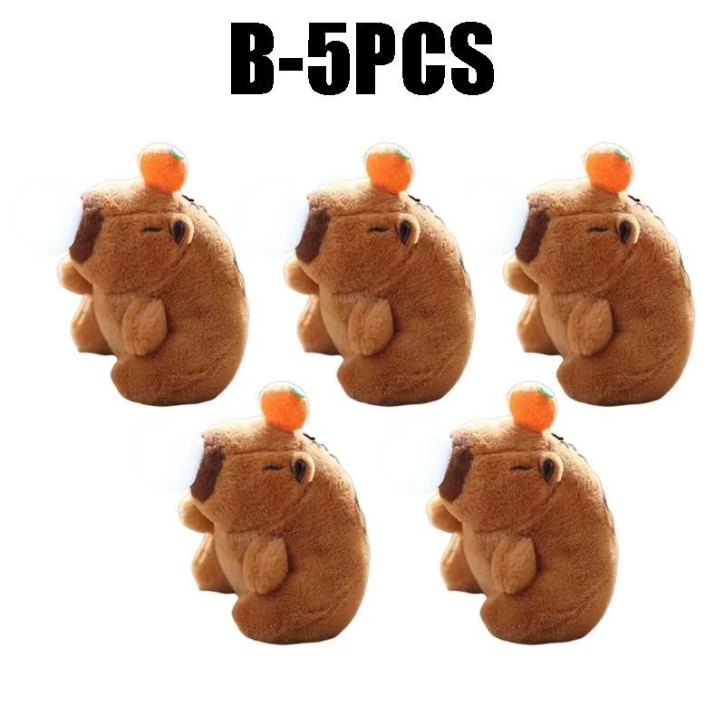 Cute Capybara Keychain Plush Toy with Bubble Popping and Tail Wagging Fun Stuffed Animal Key Ring for Bag Backpack Purse