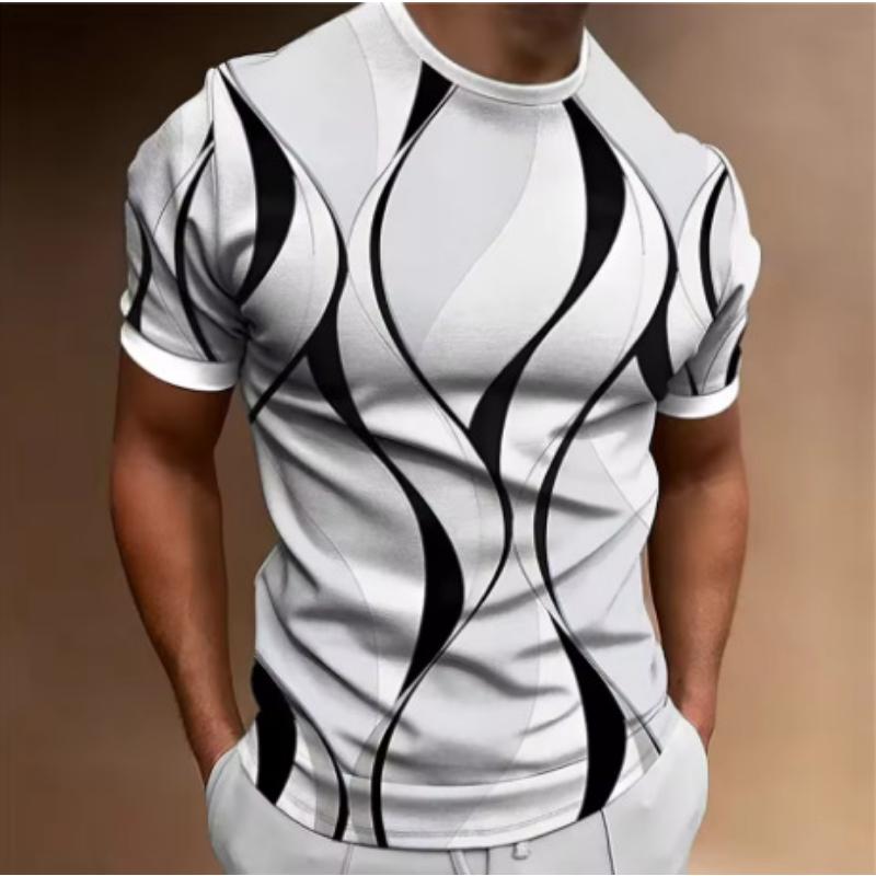 Fashion Men s Crew Neck Short Sleeve 3D Casual Color Printing Casual Short Sleeve Crew Neck T-Shirt XS