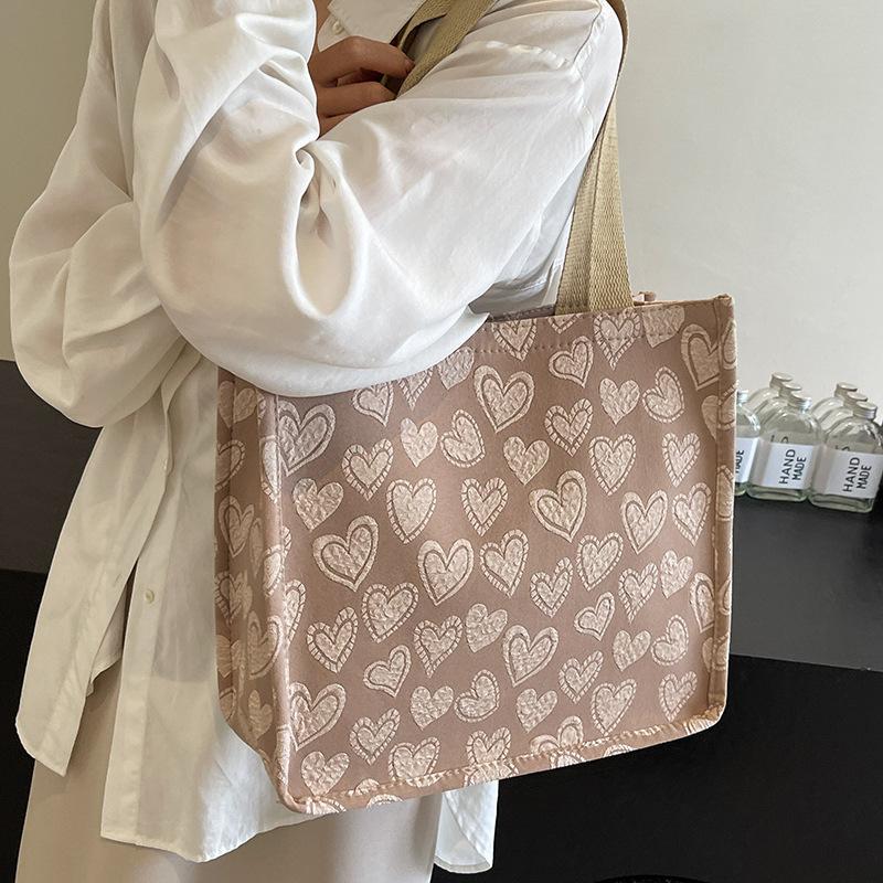High School Students Canvas Bags for Women In Class for Women New Commuting Tote Bags Ins Niche Versatile One Shoulder Handbag