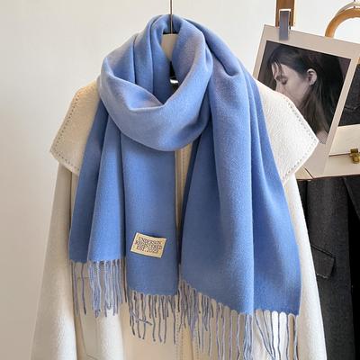 Poncho de iarnă șal eșarfă de cașmir pentru femei, modă, imprimare solidă, împachetări de pashmina, pătură groasă și caldă pentru femei, fură