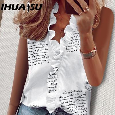 Women's Fashion Casual Sleeveless V Neck Blouses & Shirts