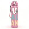 1PC Sun Salt Sand Beach Quote 750ml Color Plastic Sports Water Bottle Leakproof Flip Straw Lid Suitable for Sports Office Home Use