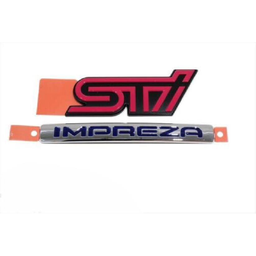 OEM 2006-2007 Subaru Impreza STi Emblem Trunk Lid Nameplate Set NEW 93073FE800