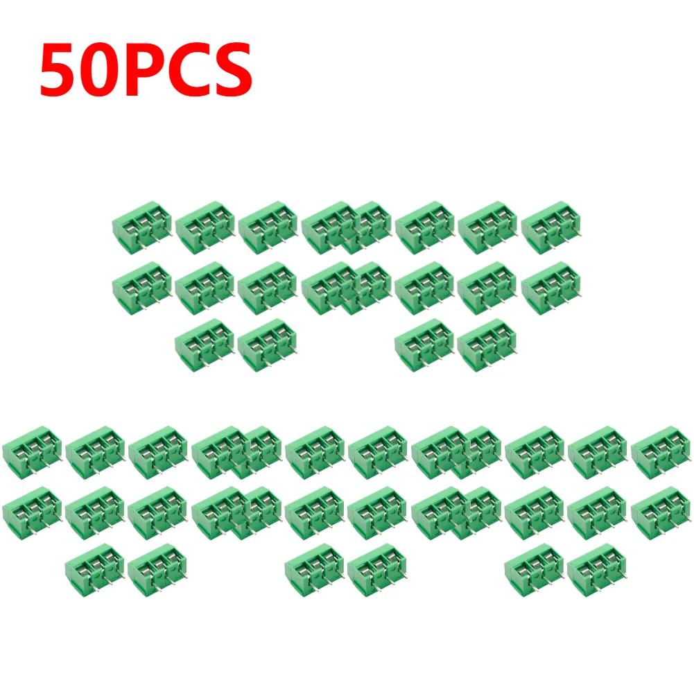 10-50Pcs PCB Mount Screw Terminal Block Connector Straight Pin 2P 3P KF301 Spliced Screw Terminals Block Connector for Arduino