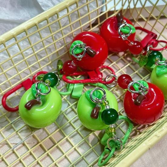 Keychain 3D Fruit Shape Keychain Pendant Red Green Fruit Charm Key Holder Mobile Phone Bag Hanging Ornament