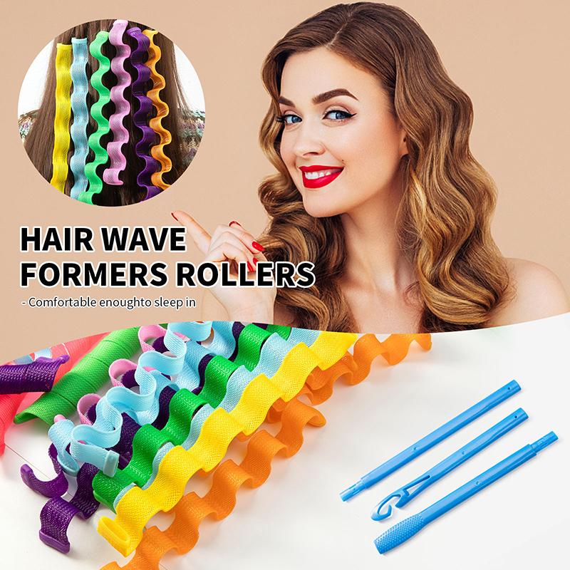 12Pcs Heatless Hair Curler No Heat Hair Rollers Soft Curls Curling Rod Roller Sticks Perm Rods Wave Formers Hair Styling Tools