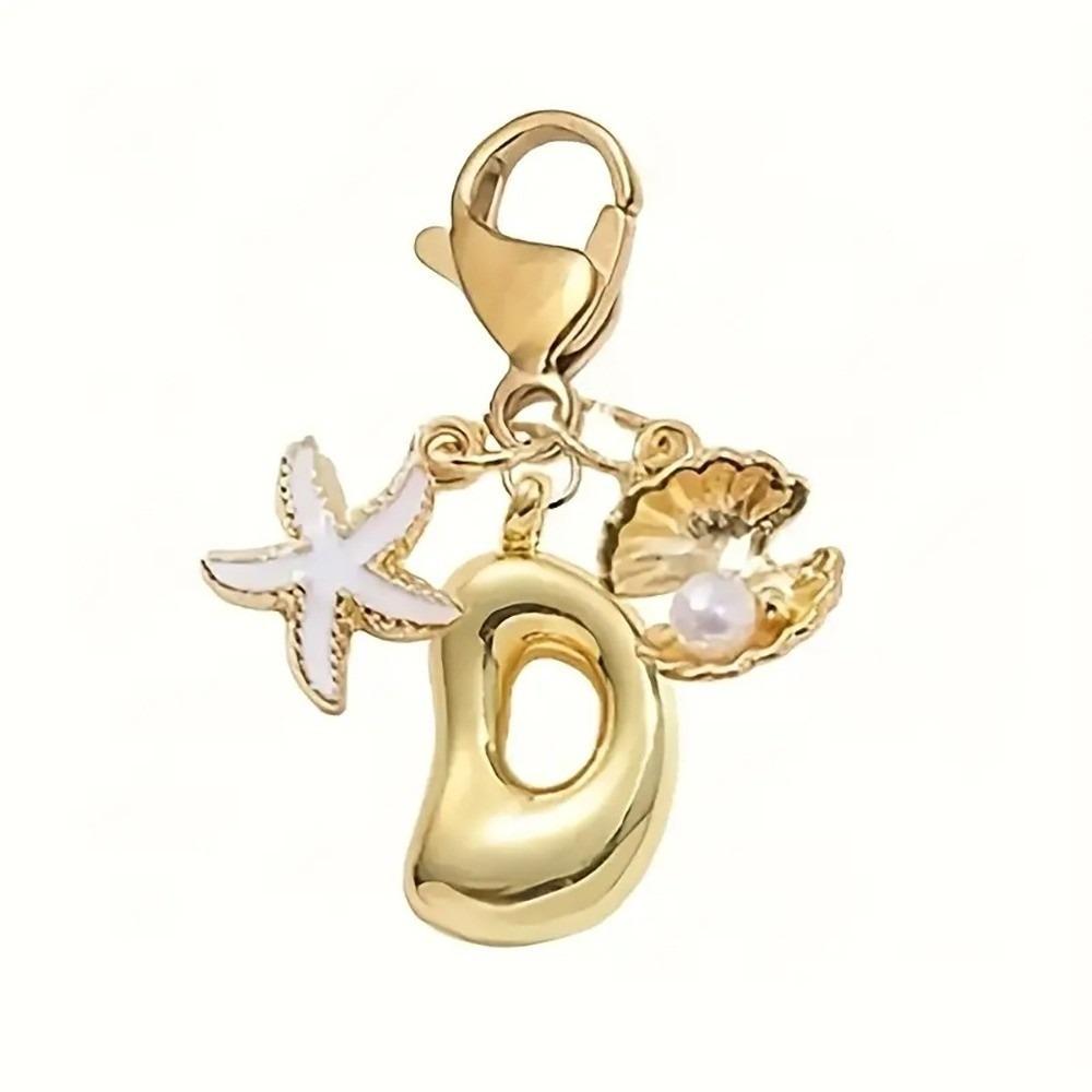 Golden 26 Letters Keychain Retro Backpack Pendant Unisex Bag Charm Friends