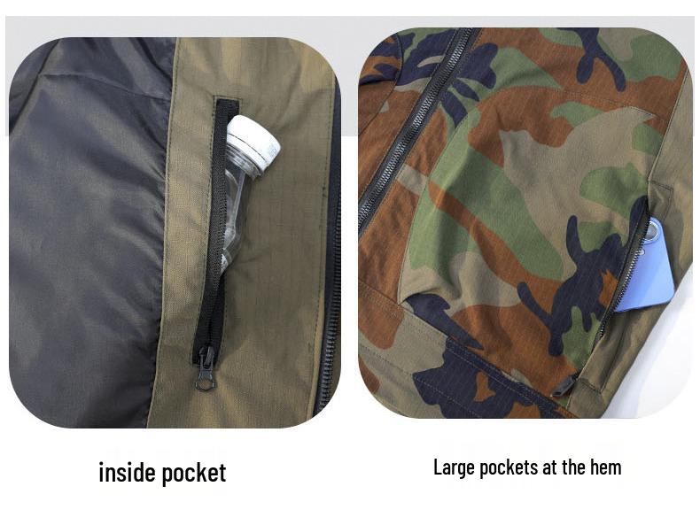 Unisex Wear-Resistant Camouflage Suit: Spring/Autumn Workwear Jacket, Plus Size, Lined for Labor Protection and Mountaineering