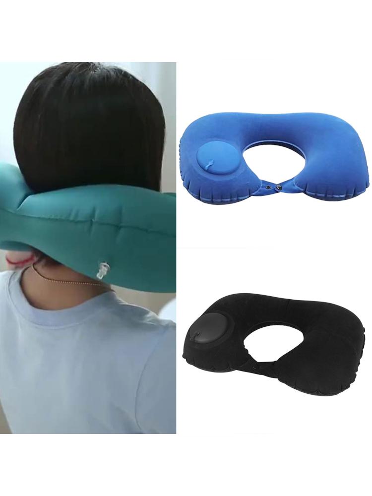 Ergonomic Travel Neck Pillow Inflatable Rapid Air Inflation Technology Foldable for Long Journey Workplace Rest