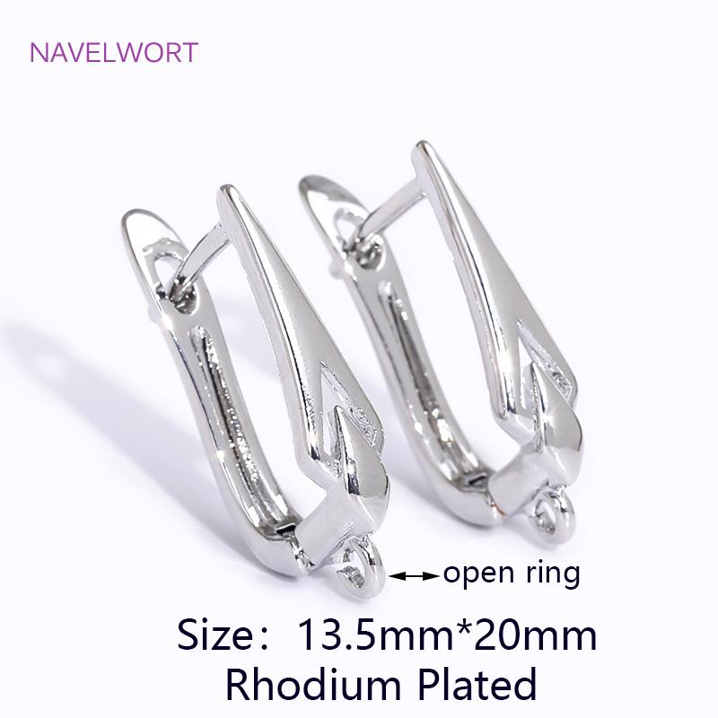 DIY Earring Making Accessories 18K Gold Plated Smooth Earring Hook Clasps Brass Metal Earwires Hooks,Jewelry Making Supplies
