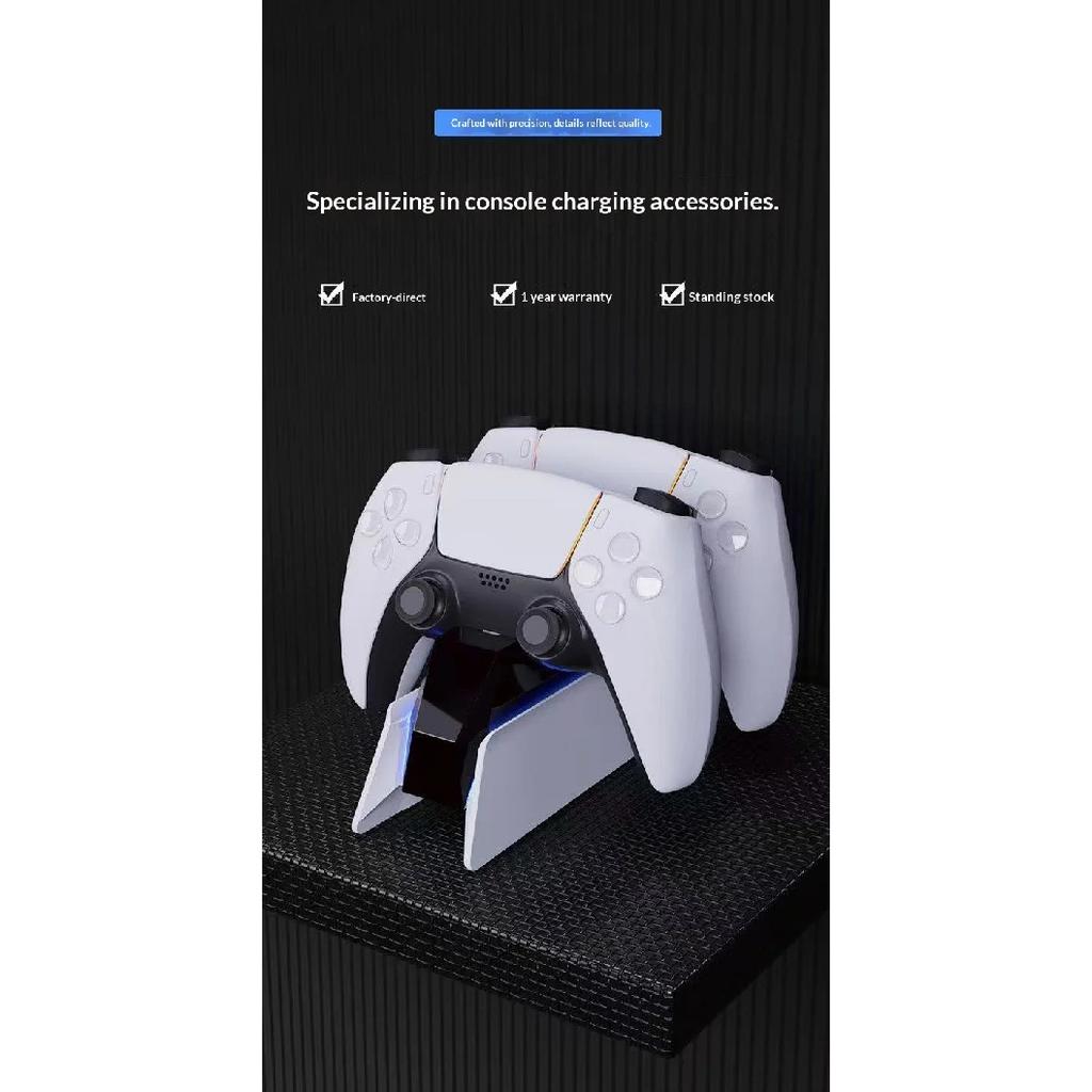 For PS5 Type-C DualSense Charging Station Dual Charging Dock Charger Stand for PlayStation 5 DualSense Wireless Game Controller