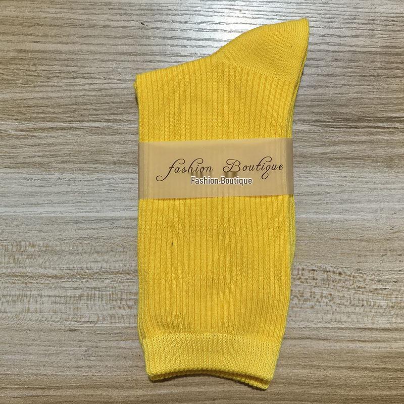 Women's 2025 Dopamine Dance Socks: Colorful, Scrunched Cotton Mid-Calf Socks for All Seasons