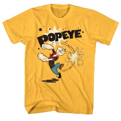 Popeye The Sailorman Punch Hard Men's T Shirt Vintage Stars Cartoon Comic Tattoo