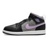 Air Jordan 1 Mid SE PS Houndstooth Kids Sneakers Black Lilac White DC7227-015