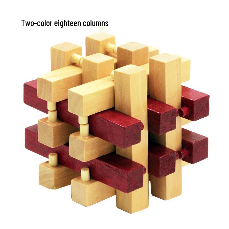 100-Piece Kongming Lock Wooden Puzzle Set for Kids and Adults