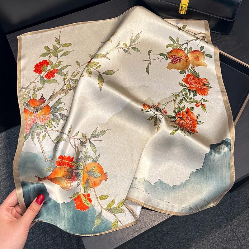 100% Natural Silk Scarf Women Luxury High Quality Headband Square Foulard Female Neckerchief Shawl Wraps Hijab Bandana Scarves