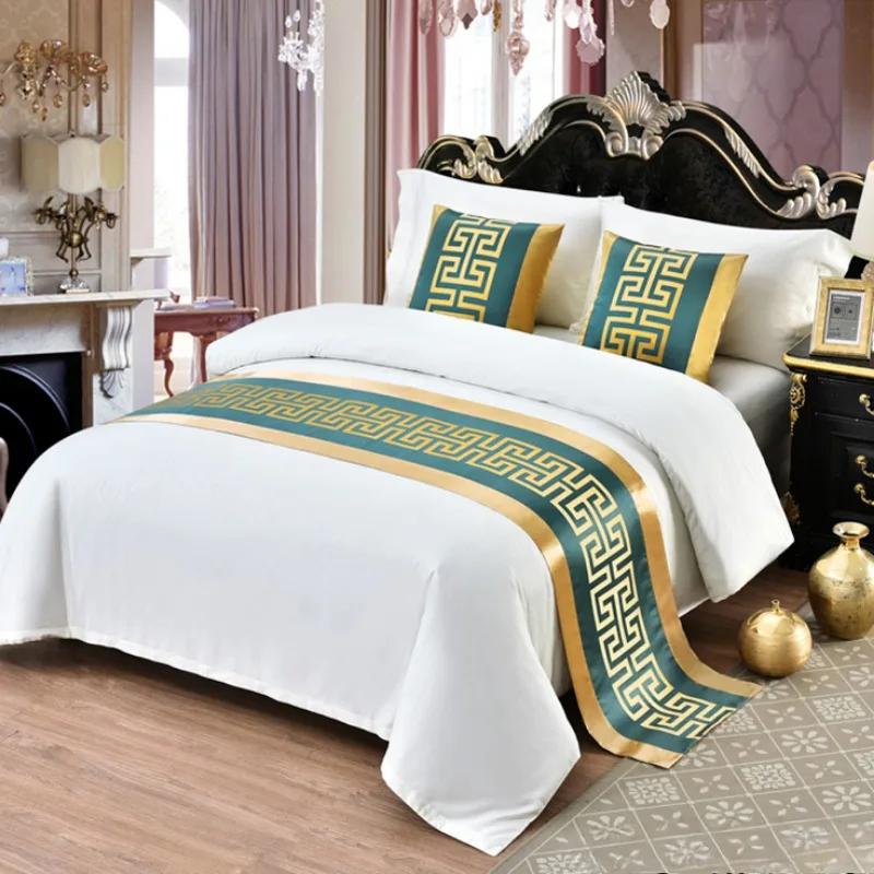 Chinese Style Fashion High Quality Bed Flag Hotel Cupboard Table Runner Decor for Home Parlor Wedding Room No Pillowcase