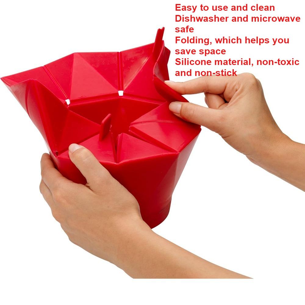 Microwave Popcorn Popper Collapsible Popcorn Maker Bowl Heat Resistant Reusable Popcorn Bowls Home Kitchen Tool Dishwasher Safe