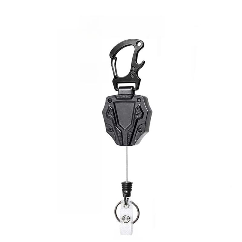 Backpack Retractable Multi-functional Key Chain Heavy Badge Reel Key Chain Strap Tactical ID Badge Reel Strap Steel Wire Rope