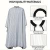 BEPAN Large Size Salon Striped Haircut Cape Unisex Non-Stick Anti-Static Apron with Adjustable Snap Closure for Hairdressing Styling