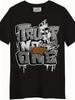 Black Cotton Men's T Shirt | Trendy "Trust No One" Graffiti Print Edgy Snake &