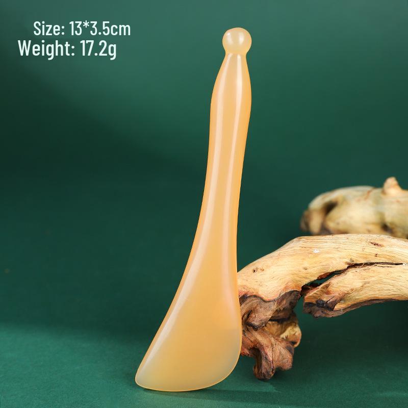 Resin Ox Horn Massage Board for Facial Acupoints and Meridian Scraping