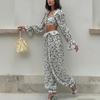 European & American Women's Fashion Long-Sleeve Cropped Top and Trousers Two-Piece Set (2026)