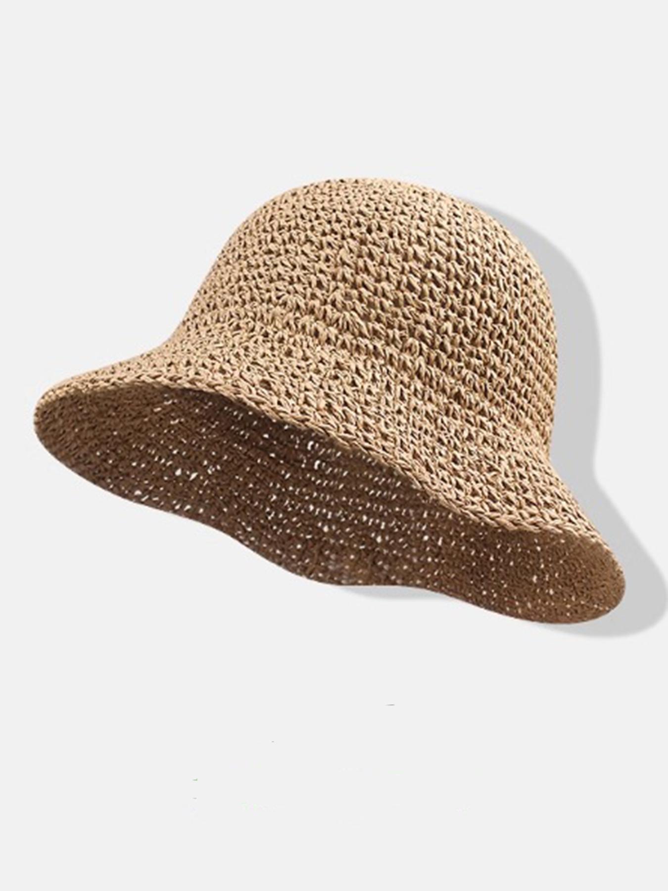 

Women s Solid Color Straw Hat, Casual Outdoor Sun Protection Cap for Women & Girls, Fashion Accessories for Daily Wear, Breathab хакі