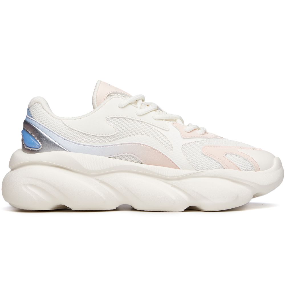 Anta Meow Paw Lifestyle Series Breathable Shock Absorption Support Low-Top Dad Shoes Women Sneakers White Pink 922128898-4