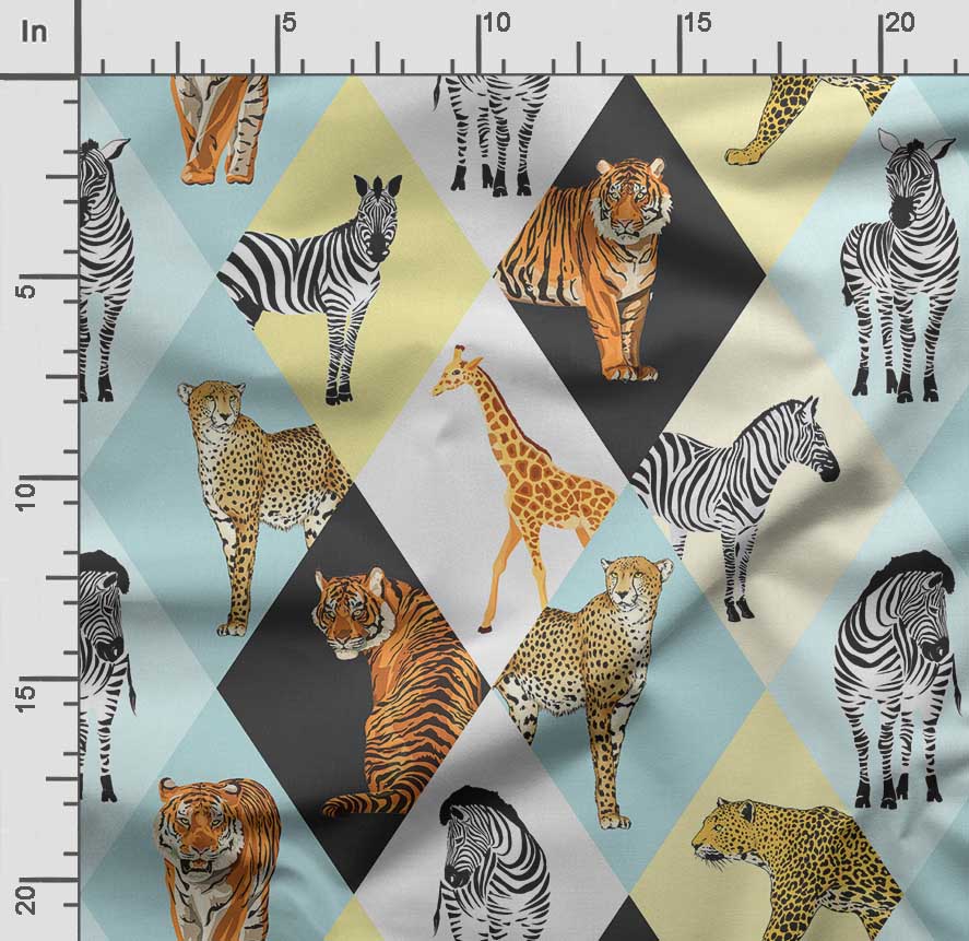 Soimoi Animals Print,  Cotton Cambric, Quilting Fabric Sold by The Yard 42 Inch Wide, Medium Weight Cotton Fabric, Sewing  Supplies, Beige &