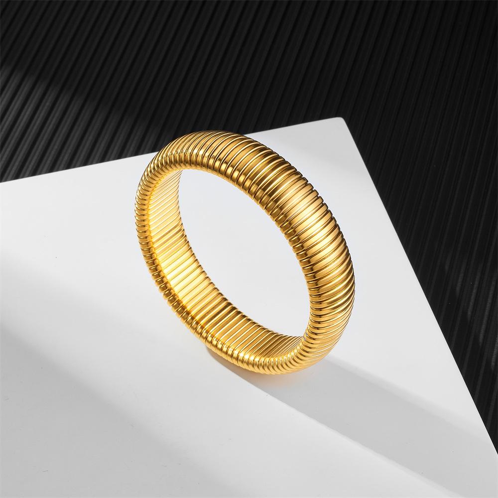 Simple Stainless Steel Couple Bracelet 10/15mm Wide Men's and Women's Personalized Versatile Elastic Bracelet, Accessories
