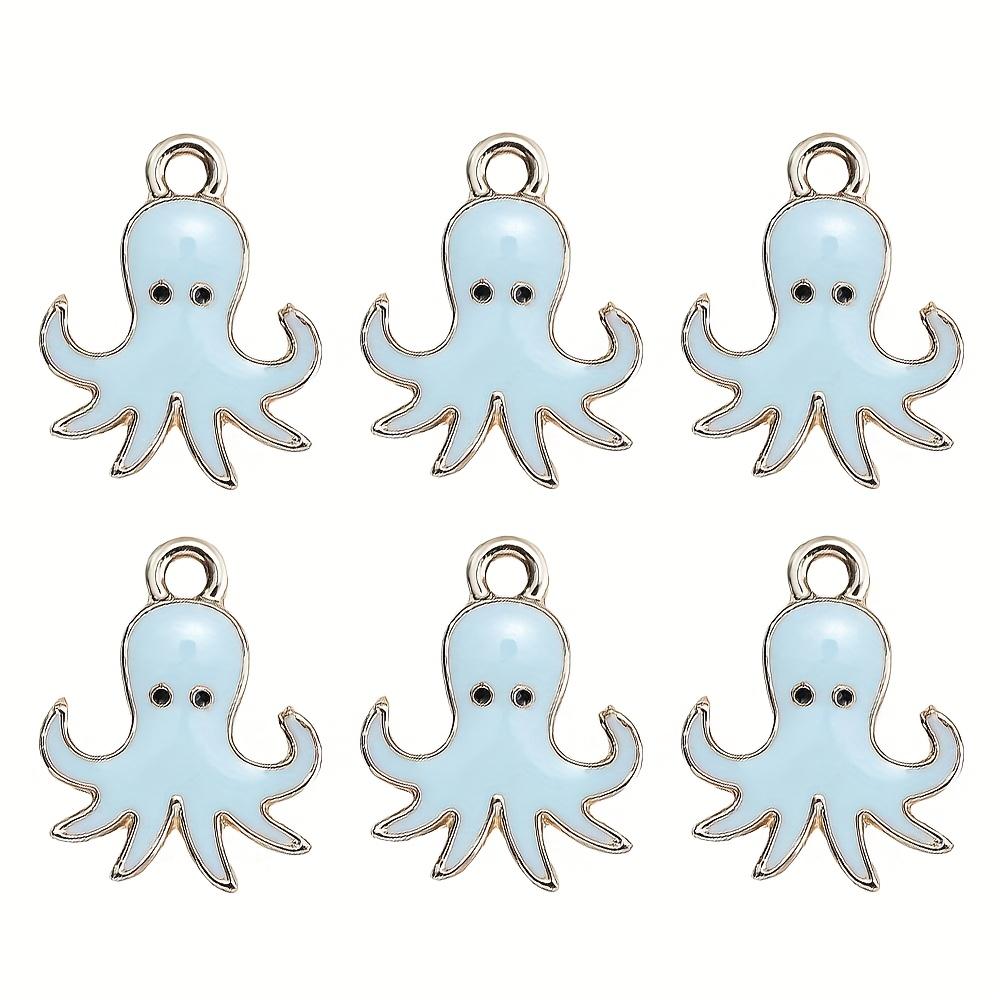 

6/12/18 шт. кулон у вигляді синього восьминога з алюмінієвого сплаву, модний кулон з морською твариною, підходить для виготовлення ювелірних виробів або DIY ремесел 6pcs