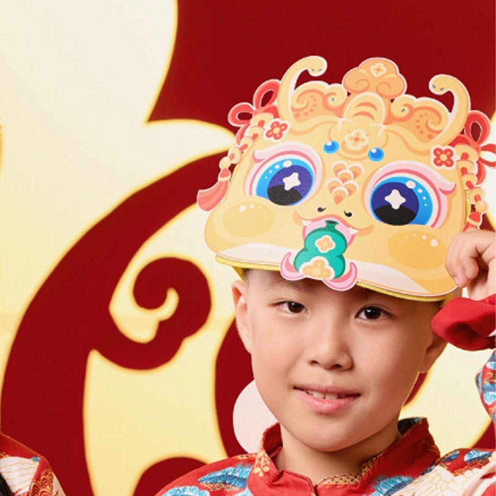 Cute Zodiac Snake Head Hat Traditional New Year Party Headgear  Boy Girl Gifts