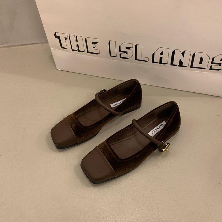 [Armano] Square Head Mary Jane Shoes Women's Commuting Word Belt 2025 New Model with Skirt Temperament Single Shoes