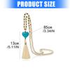 Artistic Retro Inspired Statement Necklace Sweater Chain Jewelry With Imitation Turquoise And Wood Bead Accent