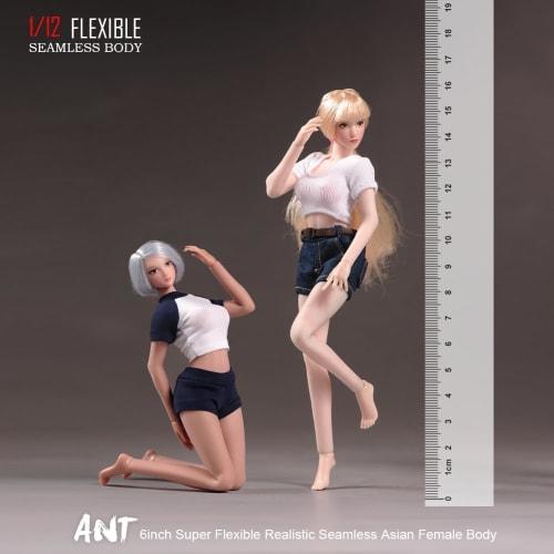1/12 Scale Female Body, 6-Inch Super Flexible 22-Joint Seamless Female Body Micro Beauty 3D Action Doll with Detachable Legs, Suitable for Hobby Colle