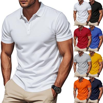 Men Simple Quick Dry POLO Shirt Loose Breathable Lapel Short Sleeve