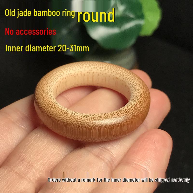 Handmade Double-Sided Polished Mottled Jade Bamboo Thumb Ring for Men and Women