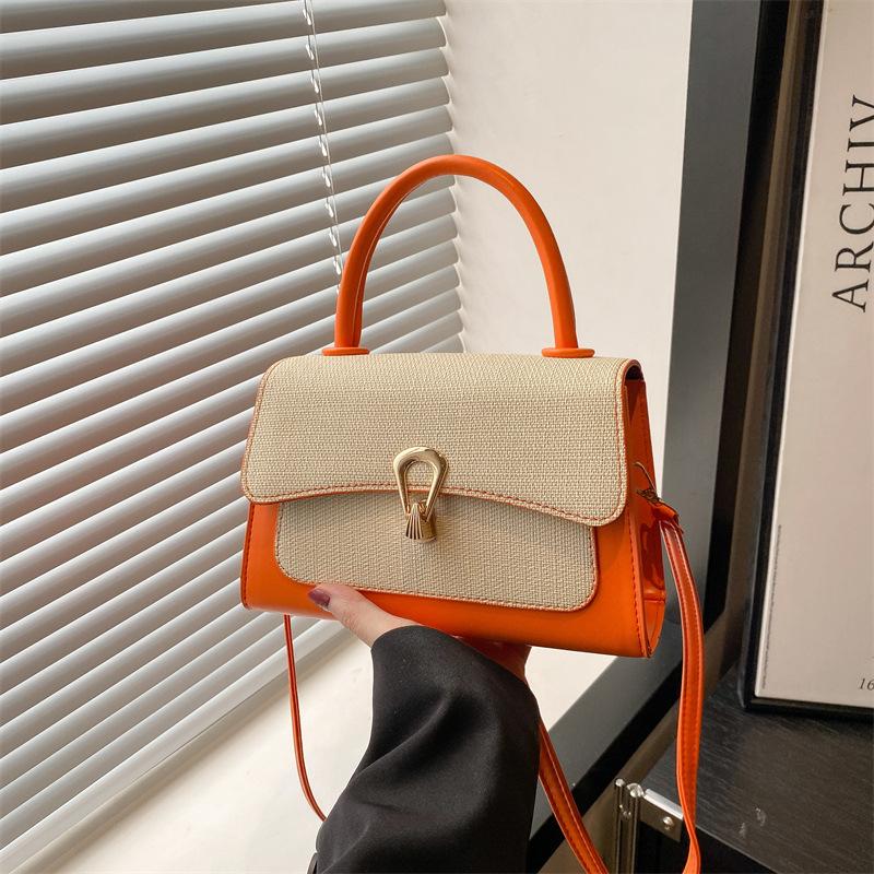 

Premium sense versatile commuter small square bag new women s handbag niche fashion shoulder messenger bag оранжевый