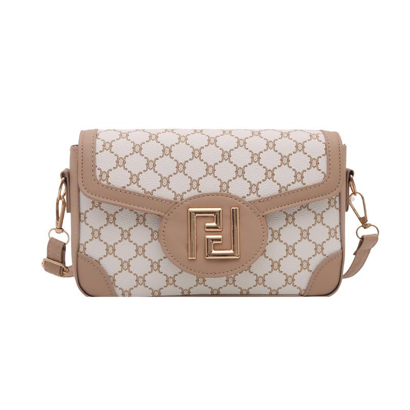 

Retro niche small square bag women s new trend single shoulder oblique span bag versatile printed commuter armpit bag белый