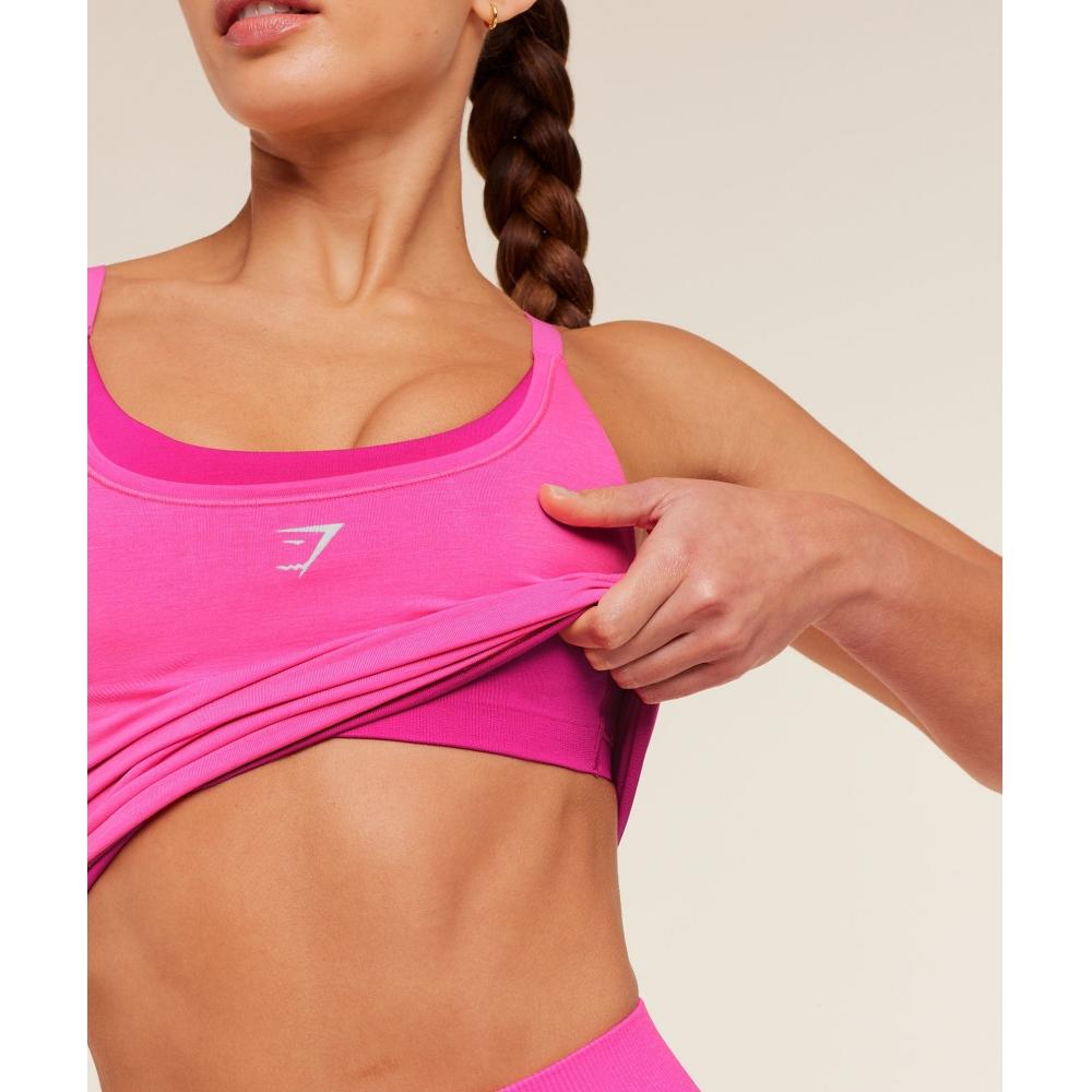Gymshark Interval Seamless Midi Tank Electric Pink Super Set Pink B6b1j Kdmg
