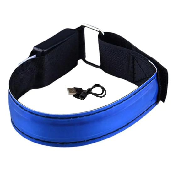 

Running Armband Reflective Strips USB Rechargeable Bright Night Light Adjustable LED Band for Cycling Hiking Outdoor Sports Safety Wristband