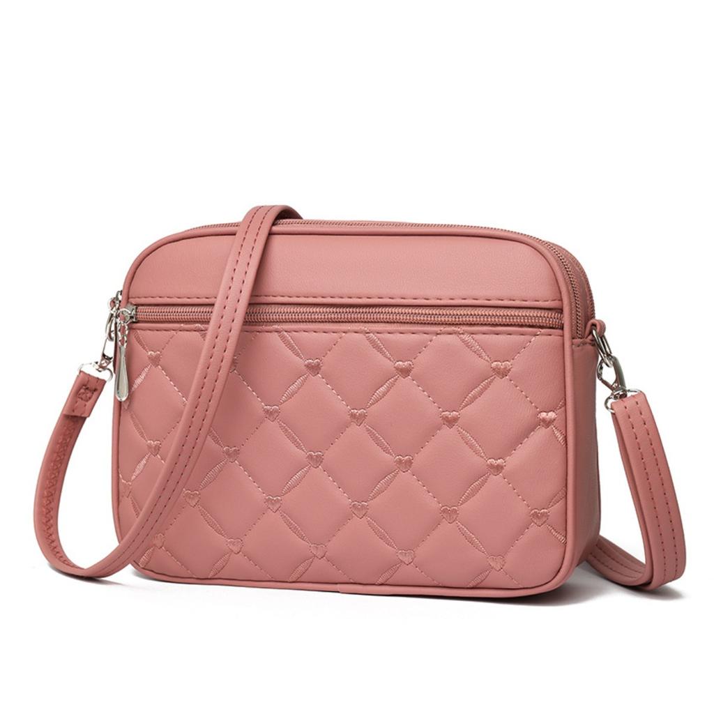Ladies, Crossbody Bag, Multi-layer Bag, Embroidered Bag, Diamond Patterned Bag, Shoulder Bag, Women's Bag