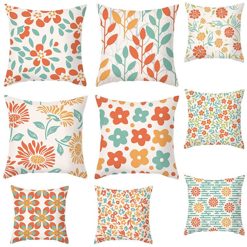 Geometric Floral Pattern Fresh Nordic Style Pillowcase Desk Lunch Break Sleeping Pillow Bedside Pillow Cushion