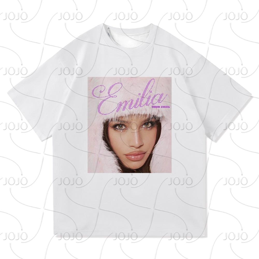 

Emilia Mernes Tour 2025 T-shirt Women Fashion Short Sleeve Tees MP3 Hip Hop Casual Streetwear Unisex Clothing Oversized S