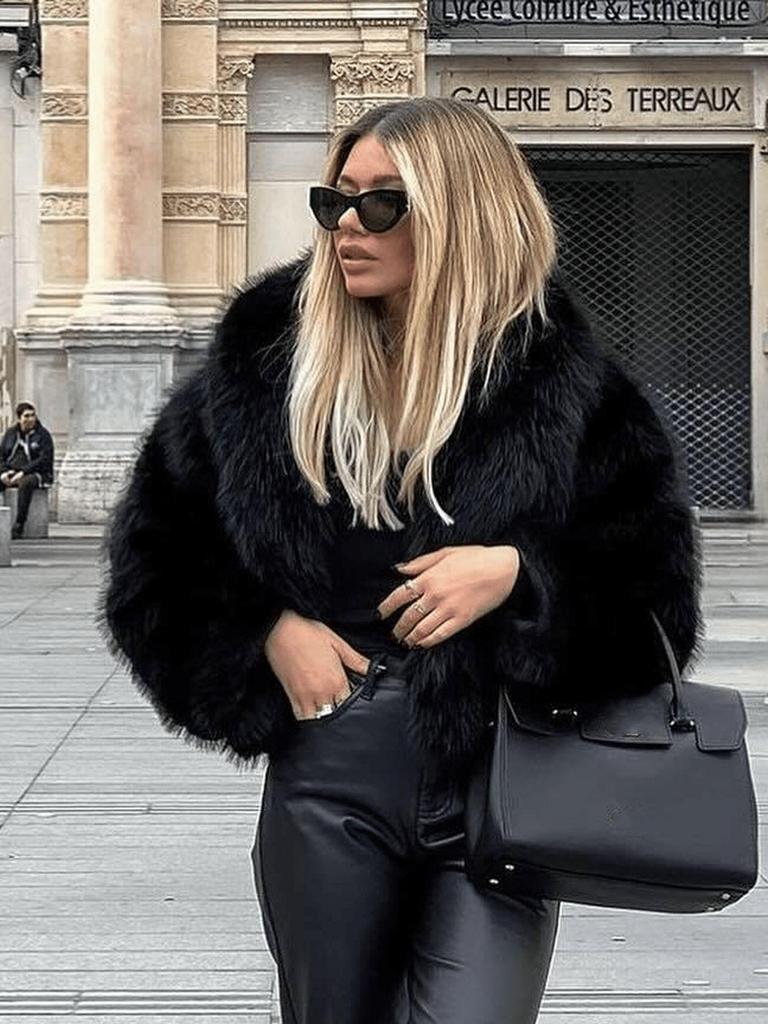 Women's Faux Fur Lapel Coat - Spring European & American Fashion, Loose Fit Hot Style