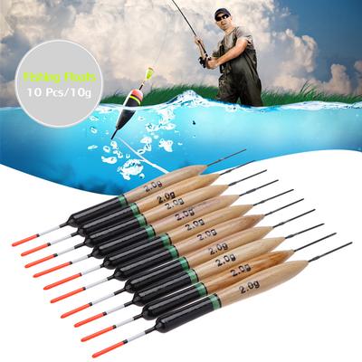 Lixada 10Pcs 2g Fishing Floats Paulownia Wood Fishing Tackle Tools